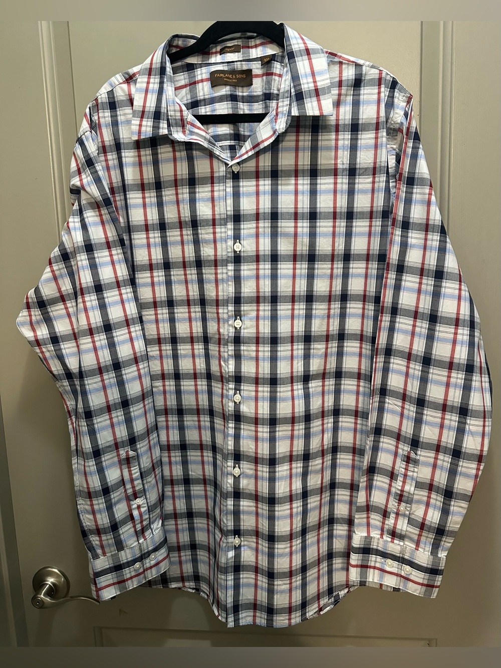 Fairlane & Sons Wrinkle Free Cotton Plaid Shirt EUC
